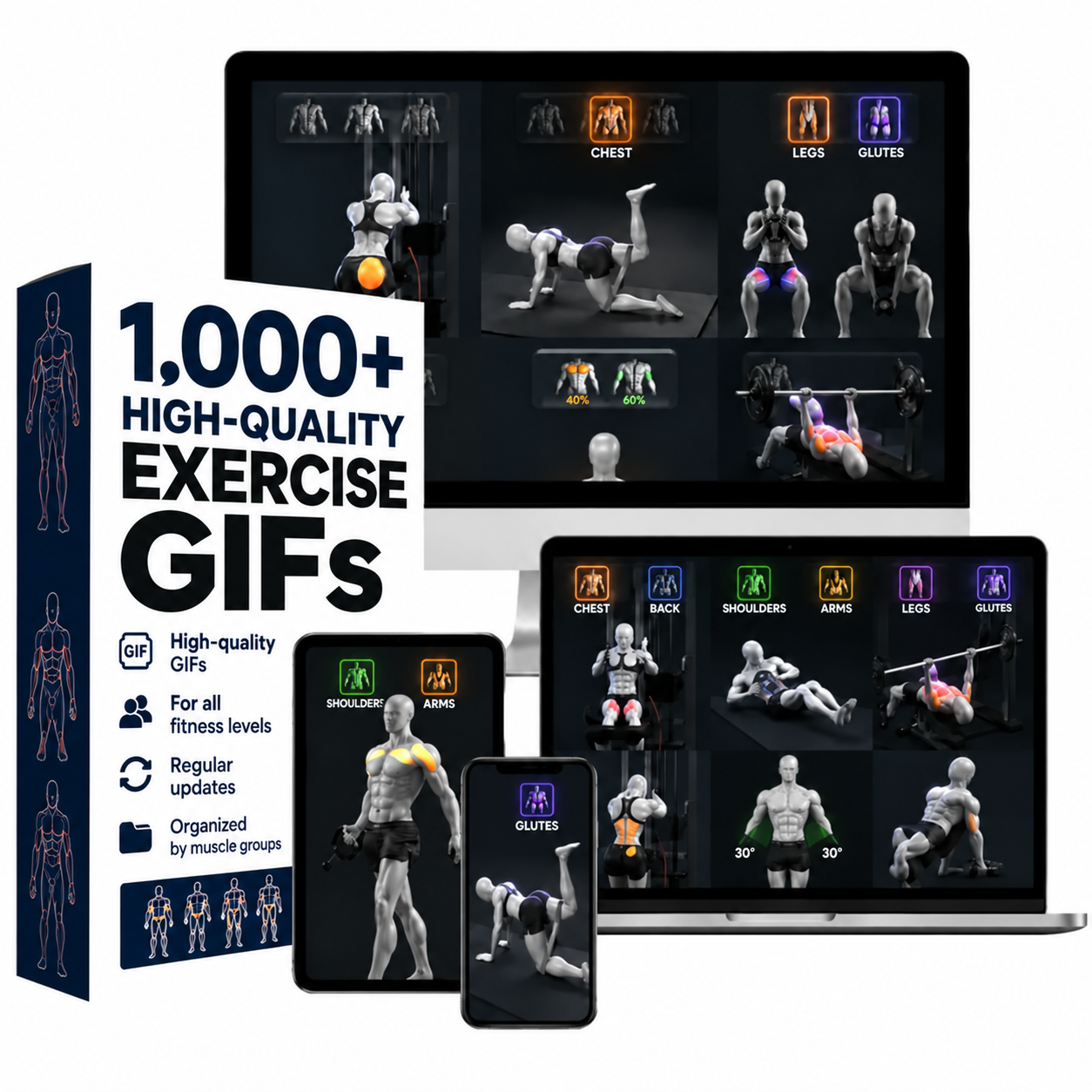 Exercise GIF library on desktop and mobile devices